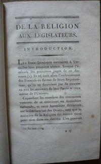 Du culte public
De la religion aux législateurs
Du culte public en général