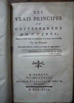 Les vrais principes du gouvernement françois. Pierre Louis Claude GIN (attribué à)