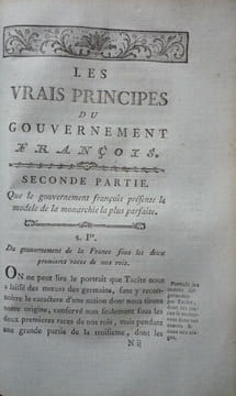 Les vrais principes du gouvernement françois. Pierre Louis Claude GIN (attribué à)