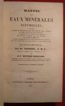 Manuel des eaux minérales naturelles. Ph. PATISSIER et BOUTRON-CHARLARD