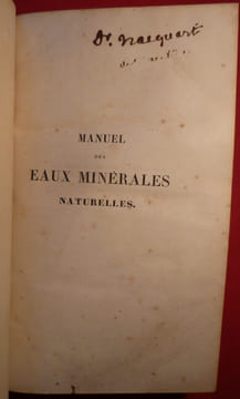 Manuel des eaux minérales naturelles. Ph. PATISSIER et BOUTRON-CHARLARD