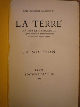 ANTHOLOGIE AGRICOLE
La terre
La forêt
La vigne. Marius Audin