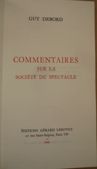 Commentaires sur la société du spectacle
