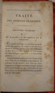 Traité de Pyrotechnie Militaire, 
comprenant tous les artifices de guerre en usage en Autriche. 
