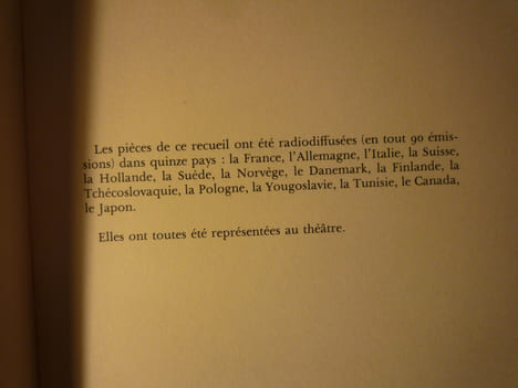 Théâtre
Elle est là - C'est beau - Isma - Le mensonge - Le silence. SARRAUTE Nathalie