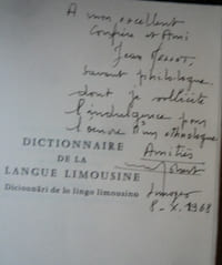 Dictionnaire de la langue limousine
Diciounari de lo lingo limousino