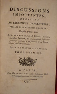 Discussions importantes, débattues au parlement d'Angleterre, 