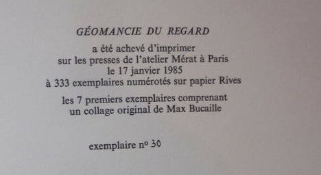 Géomancie du regard. MAX BUCAILLE