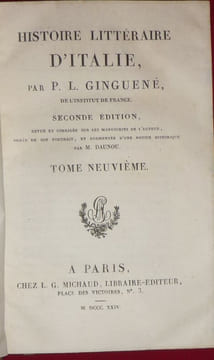 Histoire littéraire d'Italie. GINGUENE