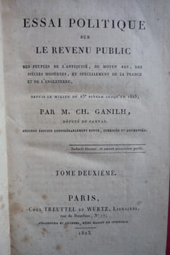 ESSAI POLITIQUE SUR LE REVENU PUBLIC. GANILH CHARLES