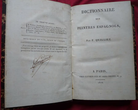 Dictionnaire des peintres espagnols. F. QUILLIET