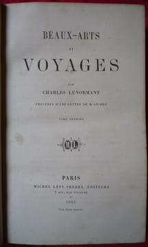 Beaux arts et voyages. Charles LENORMANT