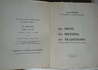 Des mots, des métiers, des traditions