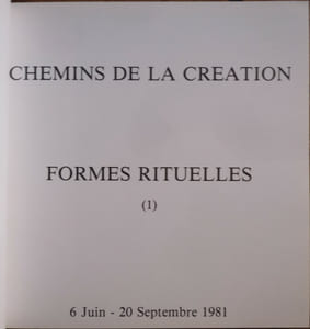 Formes rituelles
catalogue exposition