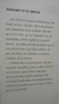 Madame et sa bonne. Sophie Villalonga