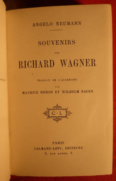 SOUVENIRS SUR RICHARD WAGNER. NEUMANN ANGELO