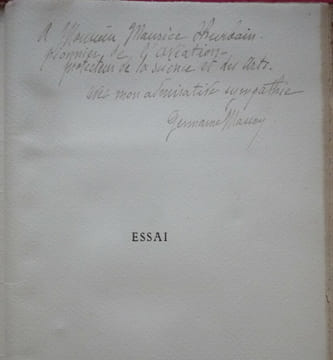 Essai. Germaine MASSON