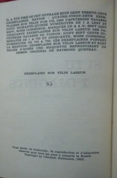 Si tu t'imagines. Raymond QUENEAU