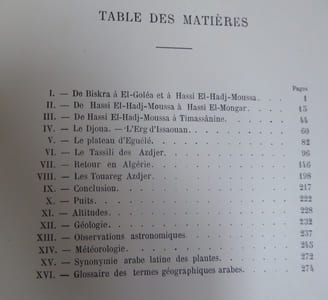 RAPPORT DE MA MISSION AU SAHARA
et CHEZ LES TOUAREG AZDJER
OCTOBRE 1893-MARS 1894
