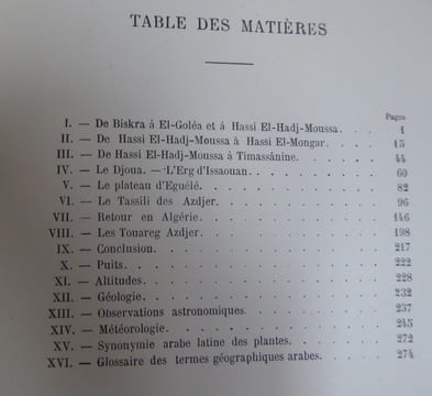 RAPPORT DE MA MISSION AU SAHARA
et CHEZ LES TOUAREG AZDJER
OCTOBRE 1893-MARS 1894
. FOUREAU FERNAND