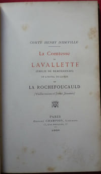 La comtesse de Lavalette (Emilie de Beauharnais) et l'hotel de la rue de La Rochefoucauld