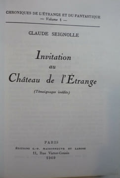 Invitation au château de l'étrange. Claude SEIGNOLLE