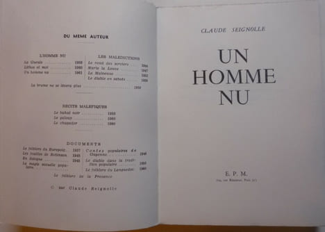 Un homme nu. Claude SEIGNOLLE