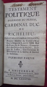 Testament politique d'Armand du Plessis, Cardinal Duc de Richelieu
. Richelieu