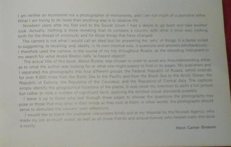 About Russia
. Henri CARTIER-BRESSON