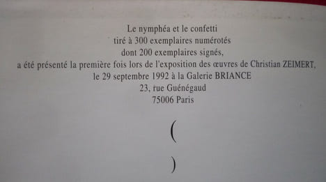 Le nymphéa et le confetti. Yves MARTIN
Christian ZEIMERT