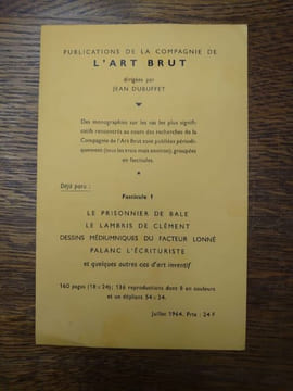 Publications de la Compagnie de l'Art Brut. . JEAN DUBUFFET.