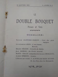 Le double Bouquet. Proses et Vers. Numéro 3 du 15 janvier 1912. Première année.