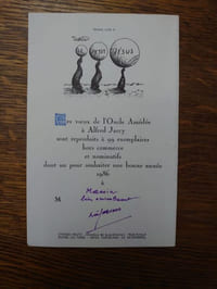 Lettre d'Amédée Corbel à Alfred Jarry.