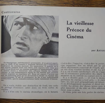 L'Age du cinéma. Antonin Artaud, Jean Ferry, Man Ray. . ANTONIN ARTAUD.