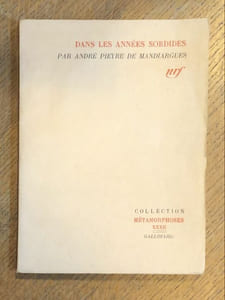 Dans les années sordides. E.O., envoi.
