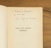 Dans les années sordides. E.O., envoi.