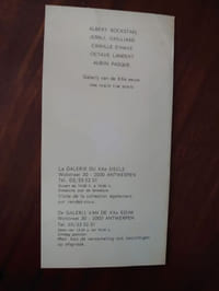 Carton de présentation d'une exposition collective.