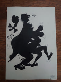 Dessin original signé d'Albert Dubout pour Justine de Sade.