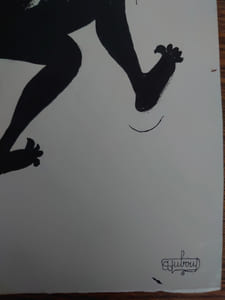 Dessin original signé d'Albert Dubout pour Justine de Sade.