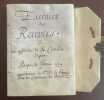 Extraict des Receptes et des affaires de la Comédie depuis Pasques de l'année 1659 appartenant au Sr De La Grange l'un des Comédiens du Roy.. ...