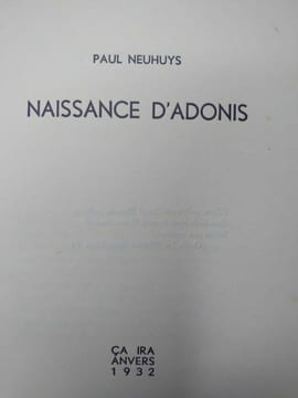 Naissance d'Adonis. . PAUL NEUHUYS.
