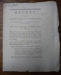 Décret de la Convention nationale, Du 16e jour de Pluviôse, an second de la République Française, une & indivisible, Qui abolit l'Esclavage des Nègres dans les Colonies. 
