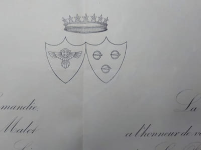 Faire-part de mariage de Joséphin Péladan et de la Comtesse Le Roy de Barde - Samedi 11 Janvier 1896. 
