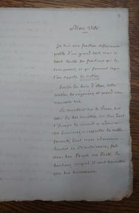 Manuscrit autographe signé, intitulé "Mon Vote", Paris, 3 juin 1814.