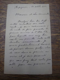 Une lettre autographe signée du 10 octobre 1911.