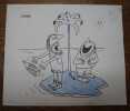 Dessin originale sign&eacute;, l&eacute;gend&eacute;. . JACQUES KAMB, pseudonyme de Jacques Kambouchner. 