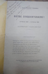 A ma chère femme. Notre cinquantenaire ! 14 février 1852 - 14 février 1902. Autrefois - Aujourcd'hui. 