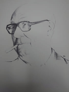 Portrait de Louis Scutenaire. Estampe originale, signée par Roland Delcol. Tiré à part. . ROLAND DELCOL. LOUIS SCUTENAIRE.