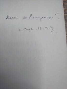 Journal d'un intellectuel en chômage. . DENIS DE ROUGEMONT.