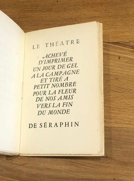 Le théâtre de Séraphin. . Antonin ARTAUD.